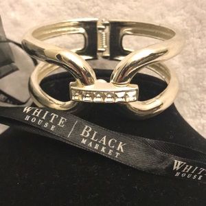 WHBM Silver and Diamond Hinged Bracelet